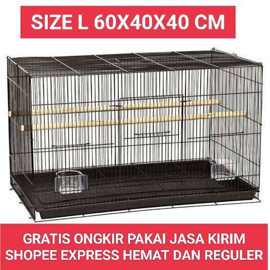 KANDANG KUCING KELINCI SUGAR GLIDER size L 60x40x40 CM FREE 2 Tempat Makan Harga 109,000 rupiah*Gratis Ongkir