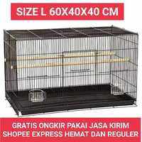 KANDANG KUCING KELINCI SUGAR GLIDER size L 60x40x40 CM FREE 2 Tempat Makan