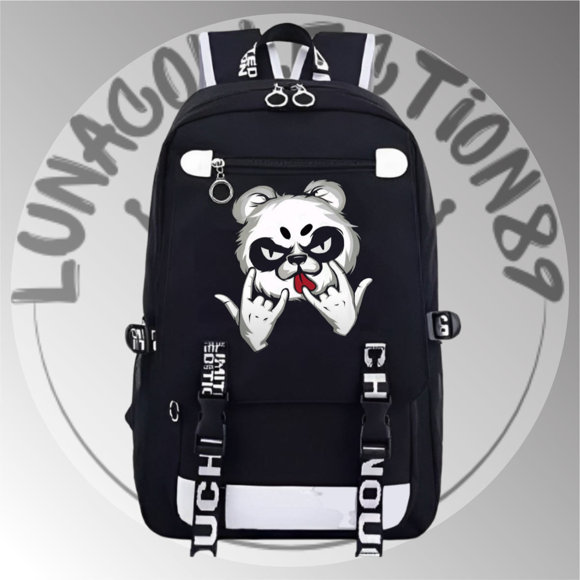 Tas Anak Sekolah PANDA Gaming Kekinian Cewe/Cowo Sablon DTF Premium Untuk Smp Sd Tk Paud