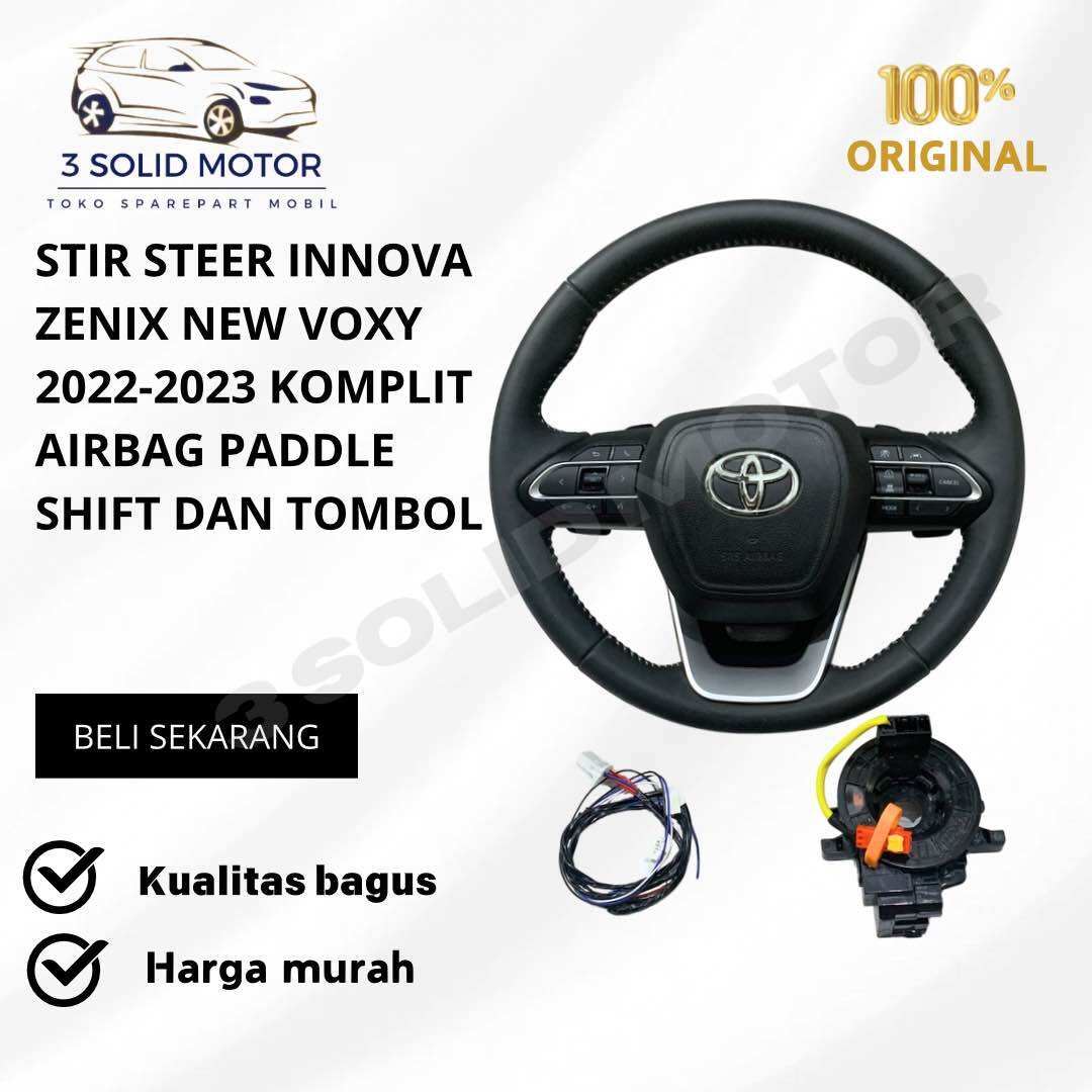 STIR STEER INNOVA ZENIX NEW VOXY 2022-2023 KOMPLIT AIRBAG PADDLE SHIFT DAN TOMBOL ORIGINAL Harga 4,499,999 rupiah*Gratis Ongkir