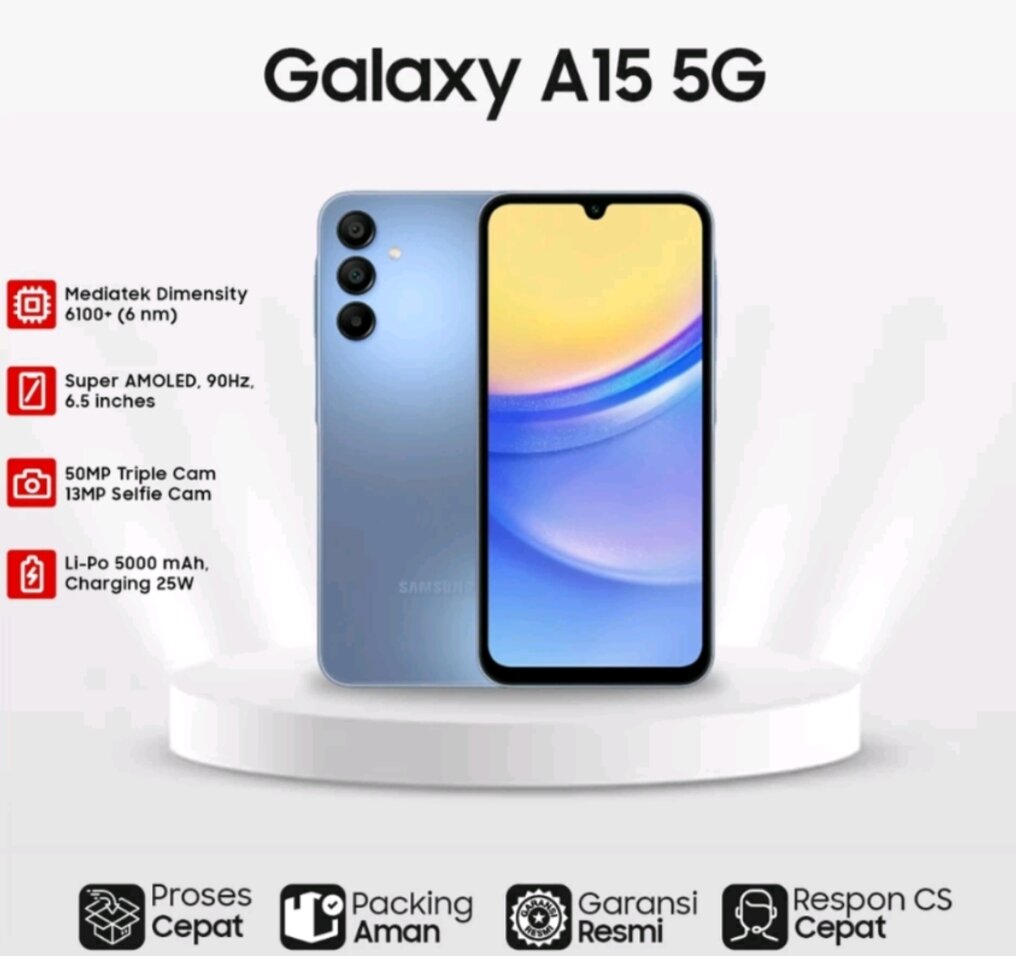 SAMSUNG Galaxy A15 5G (Ram 8GB, Rom 256GB, Super AMOLED 90Hz) Giá 3,579,900 Đồng*Miễn phí vận chuyển