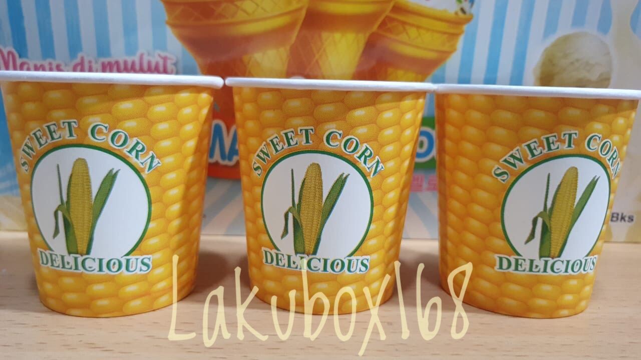 Paper Cup 6,5 OZ Jagung,Gelas Jasuke,Pop Cron Sweet isi 50pcs | Lazada ...
