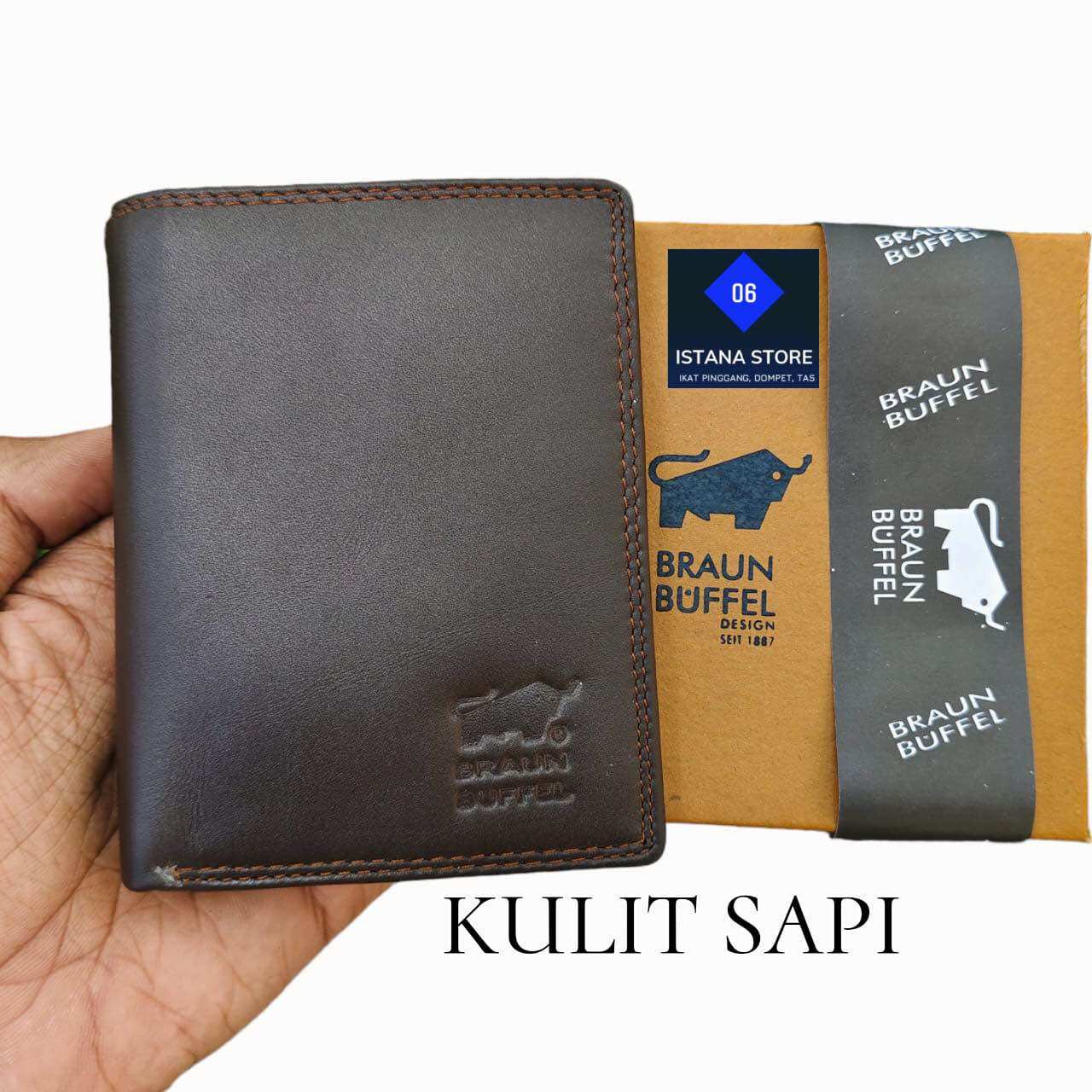 Dompet Lipat Buku Berdiri Kulit Asli