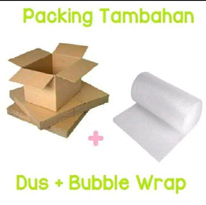 packing bubble dan kardus / Tambah bubble wrap / tambahan ekstra packingan/Bubble Warp Dan Kardus Tambahan
