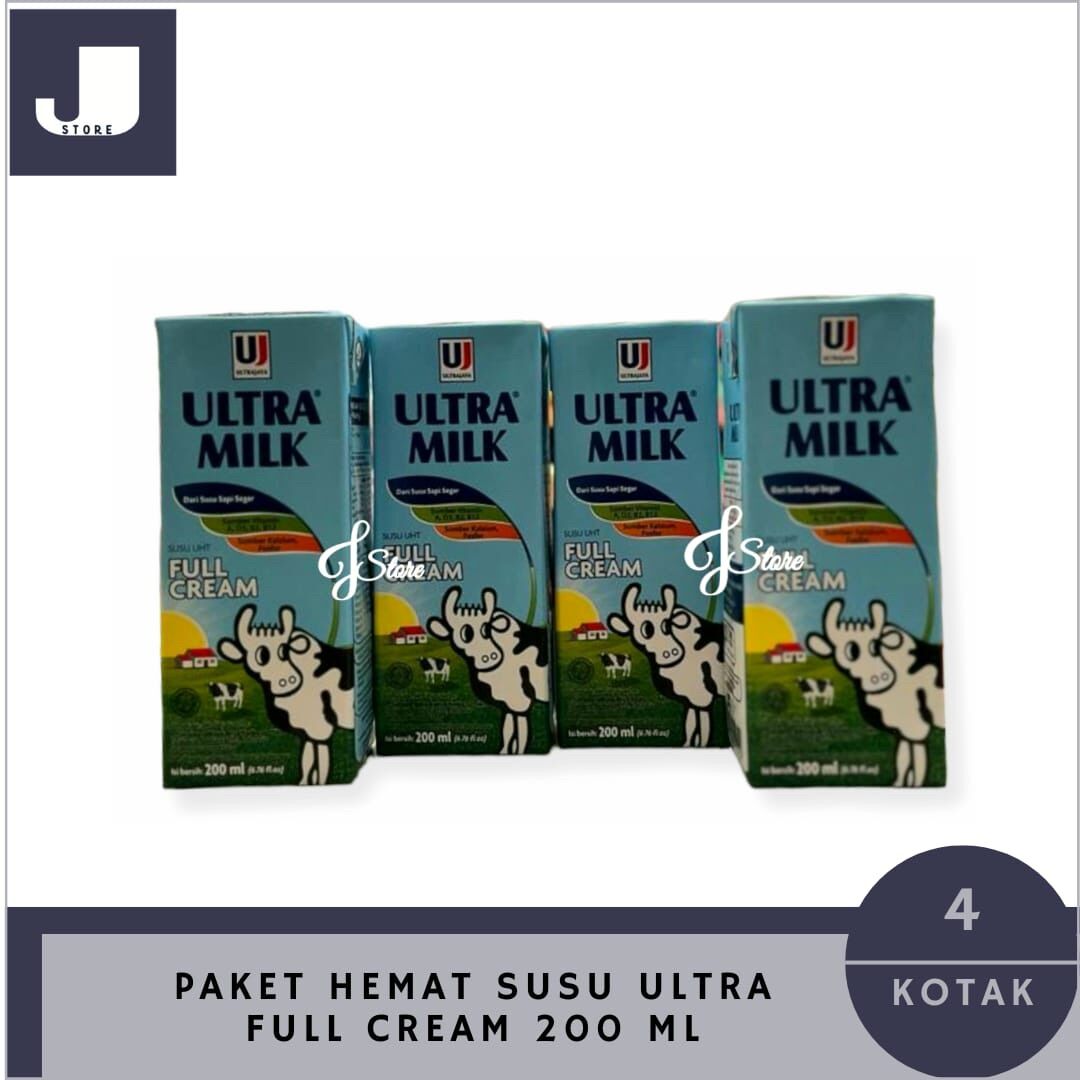 PAKET HEMAT SUSU ULTRA MILK 200 ML UHT FULL CREAM | Lazada Indonesia