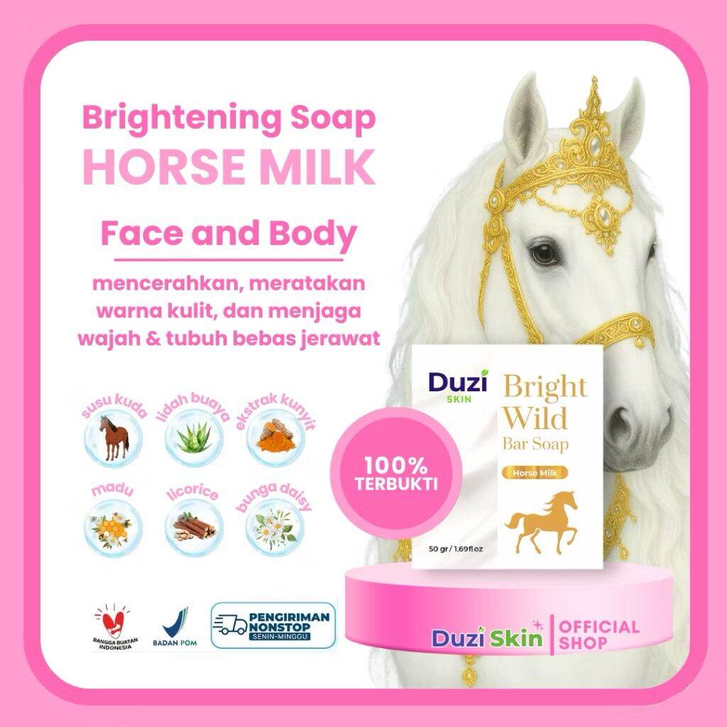 Duzi Skin - Sabun Susu Kuda - Bright Wild Bar Soap Horse Milk 1 PCS