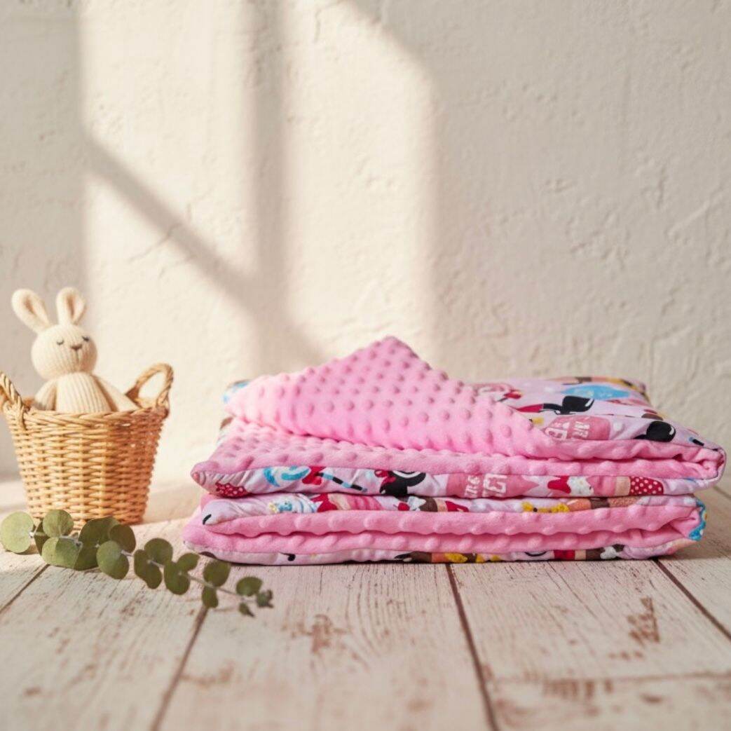 Selimut Bayi Minky Dot Korea Minky Stitches Cotton Dot Muslin Jepang Bamboo Motif Premium Badcover Bayi