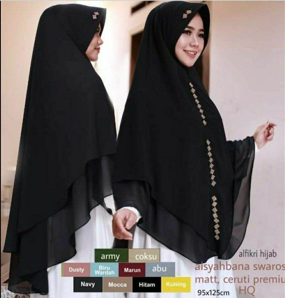 COD) JUMBO Khimar Syari 2 layer KHIMAR NAIRA CERUTY JUMBO Jilbab