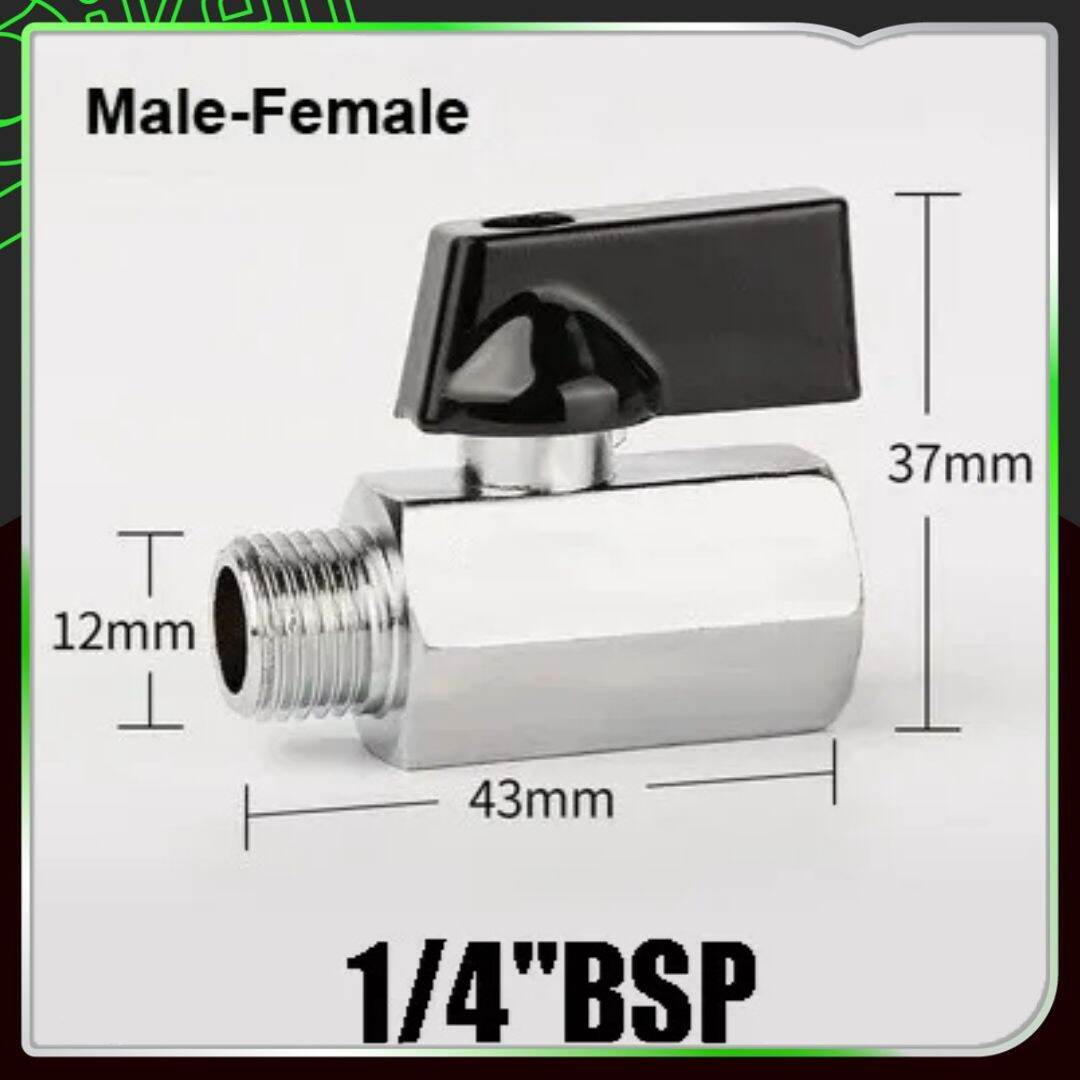 Mini Brass Ball Valve 1/4 BSP Katup Kompressor Udara Ulir Dalam Dan ...