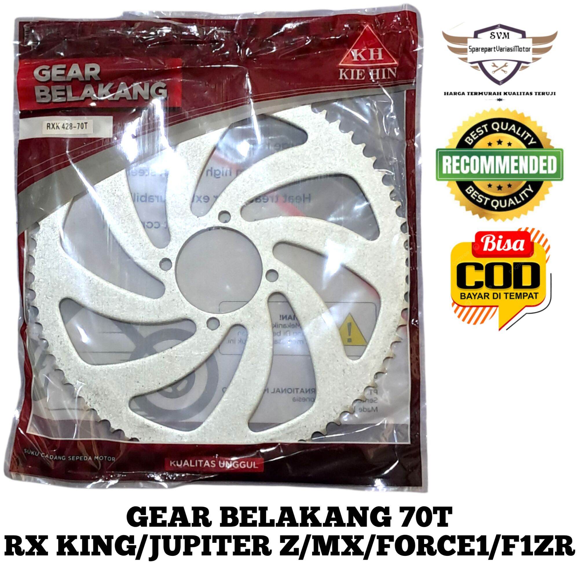 Rear Gear 70t Rx King Jupiter Z Mx F1Zr Force1 Vega Lama 70t Harga 163,500 rupiah*Gratis Ongkir