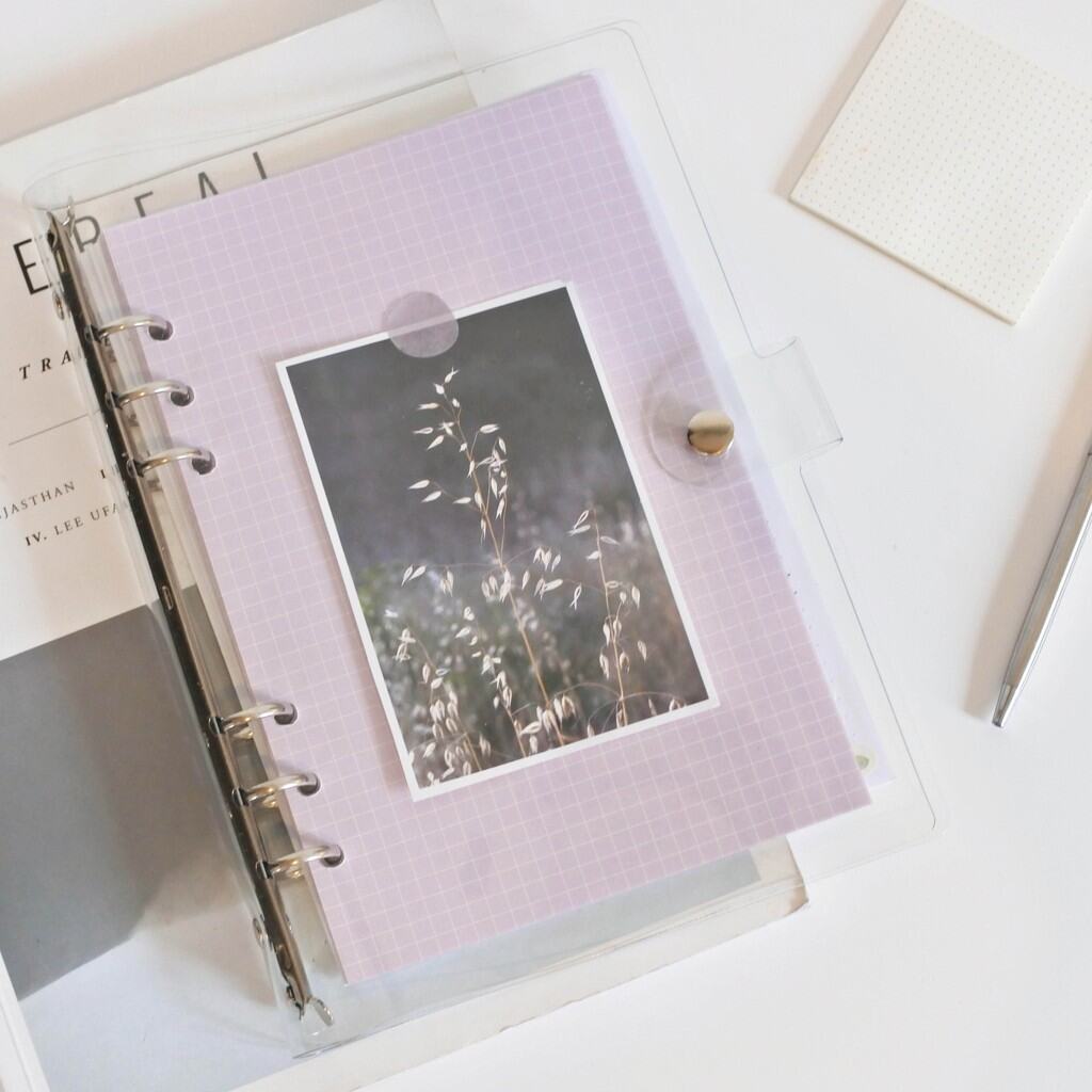 SonStuffDi Cover Binder A5 Transparan Bening 6 ring Aesthetic