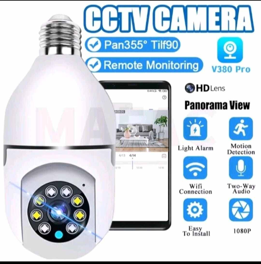 cctv kamera lampu V380 wifi wireless 360 derjat berjaya Harga 109,000 rupiah*Gratis Ongkir