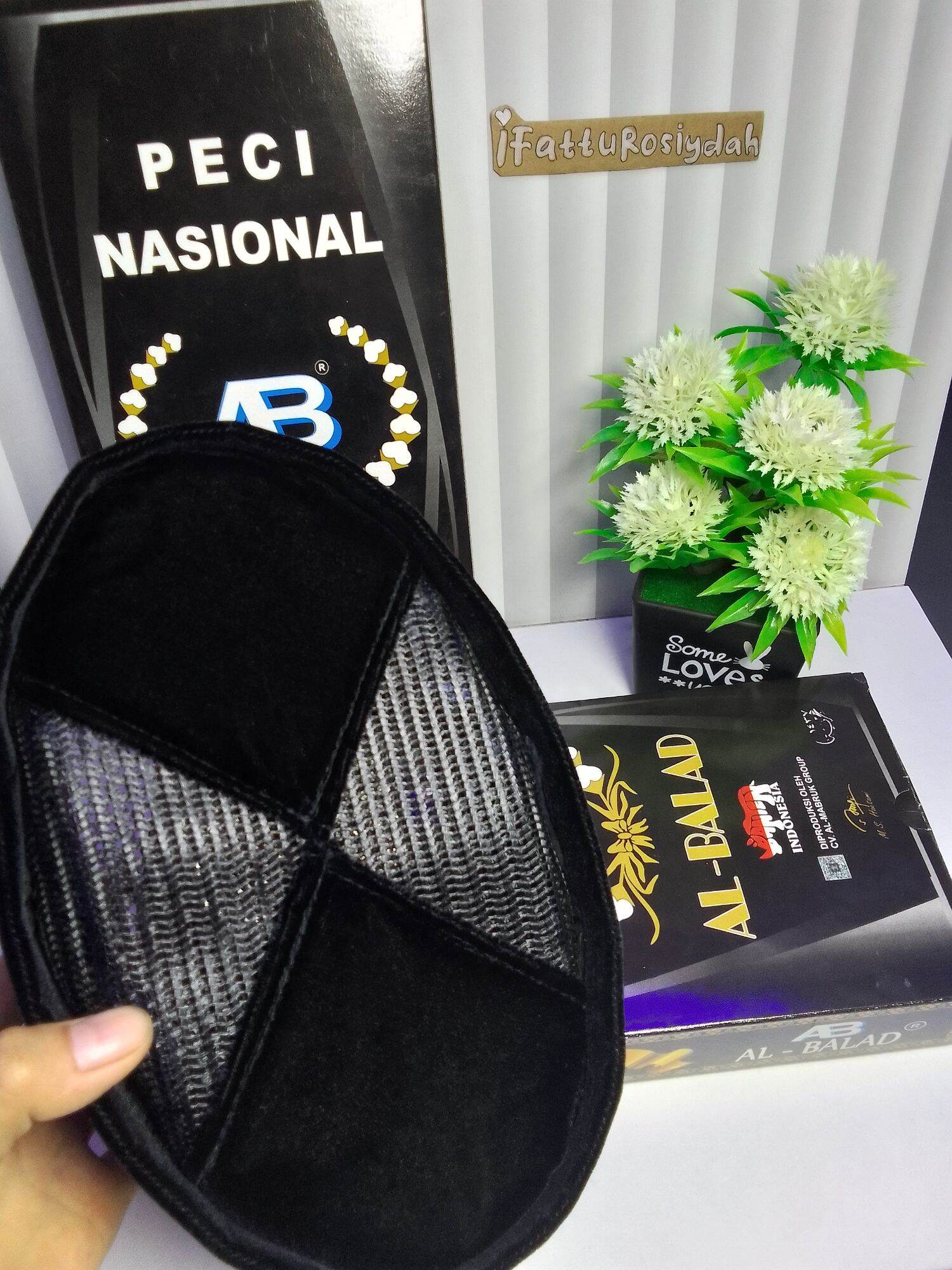 Peci Songkok Kopiah Black Al Balad Super Premium Ac Silang(X)
