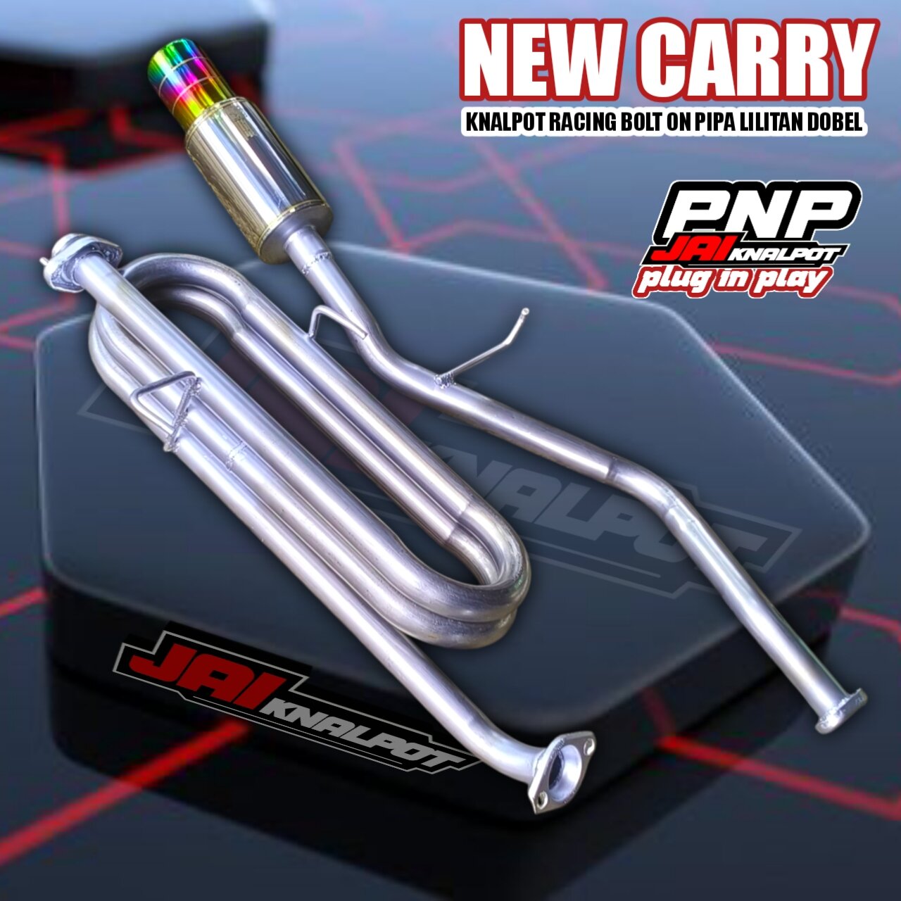 New Carry knalpot racing bolt on pipa lilitan dobel Harga 1,050,000 rupiah*Gratis Ongkir