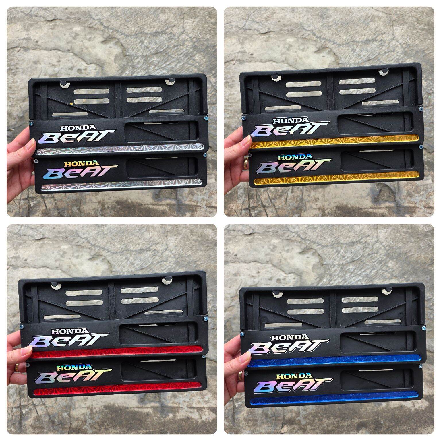 Color List number plate cover plus Honda beat hologram sticker Harga 17,185 rupiah*Gratis Ongkir