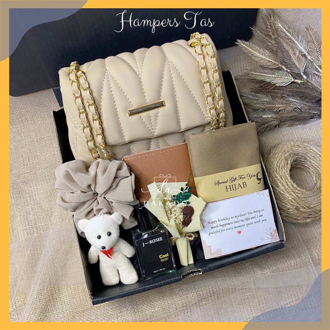 Hampers TAS Wanita Kado Ultah Wisuda Hari IBU Anniversary / hadiah box TAS Selempang Wanita Sling BAG…
