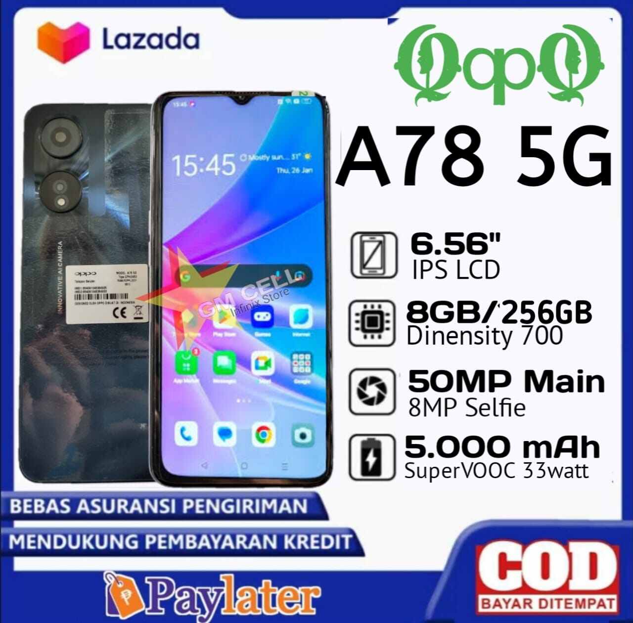 HP A78 RAM 8 + 128-6,5inch display-New 5000mAh battery guaranteed! Hot items! Harga  1,995,000 Ringgit*Penghantaran Percuma