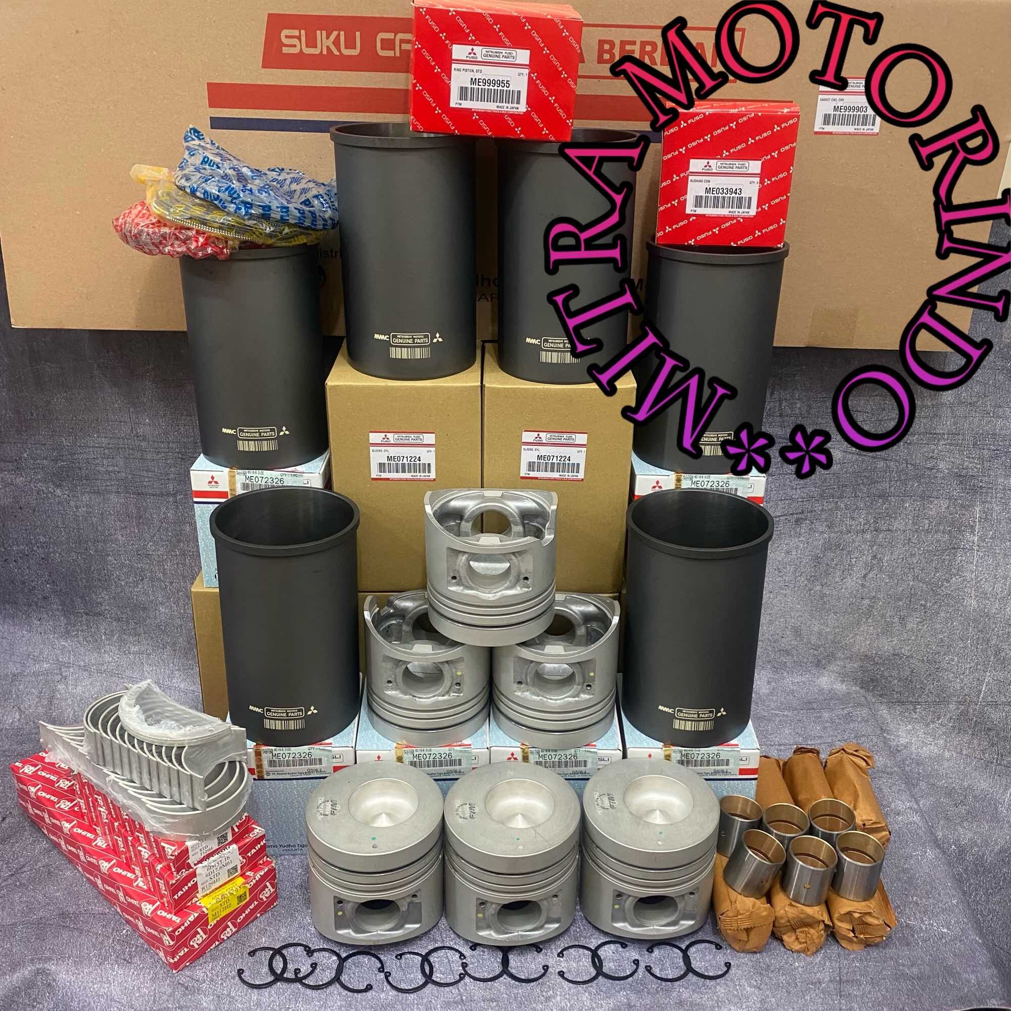 Liner Kit Paking Set +Liner +Piston Ring Piston + Bushing Con Rod + Metal Duduk + Metal Jalan + Metal Bulan Mitsubishi 6D16/PS190 Type A 1Set STD Harga 10,190,000 rupiah*Gratis Ongkir