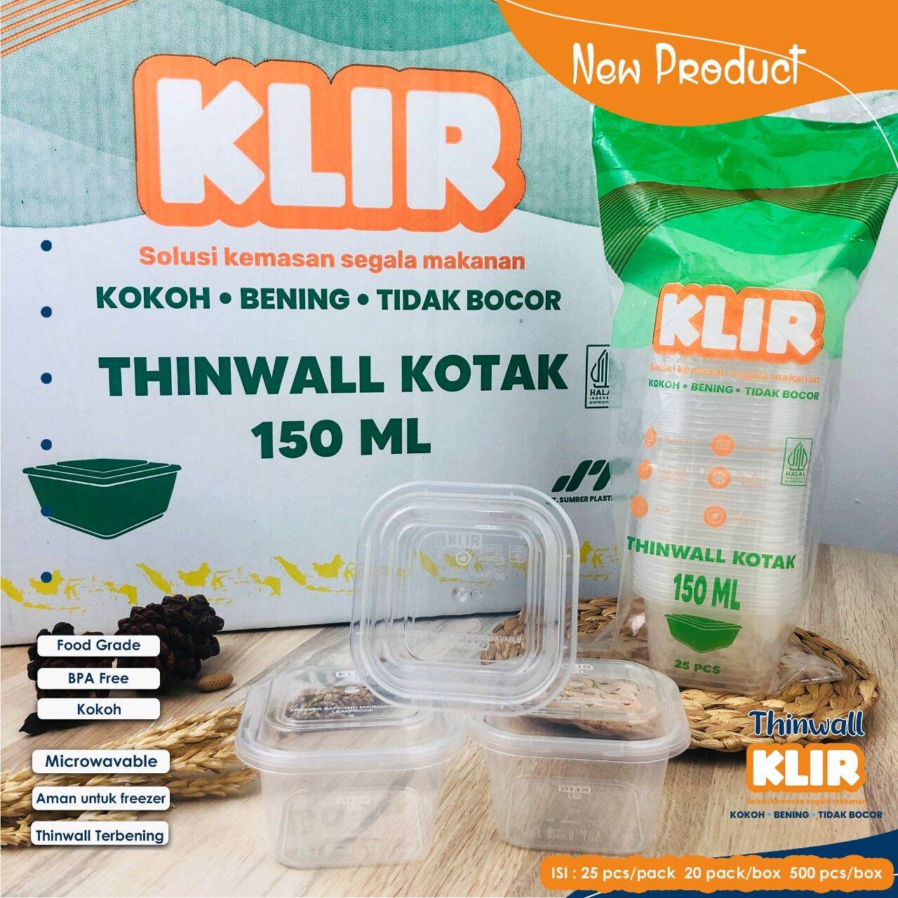 Thinwall Klir Square Ml Ml Isi Set Kotak Klir Kotak Bumbu Plastik Sq Ml Ml