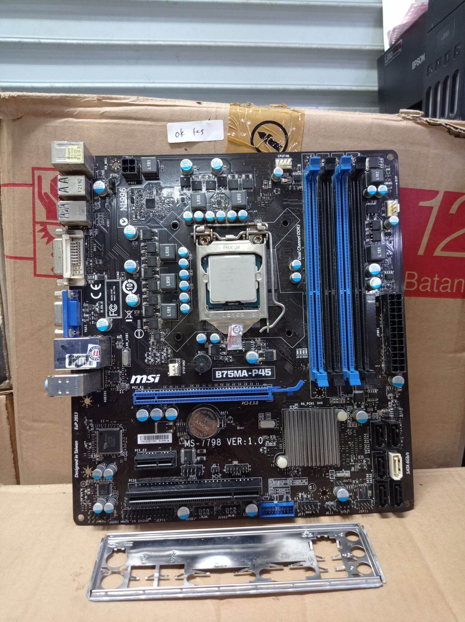 mobo motherboard lga 1155 slot ram Msi B75ma P45 Lga 1155 Motherboard Ram Slots MAINBOARD MSI B75MA-P45 LGA  1155 DDR3 SUPORT