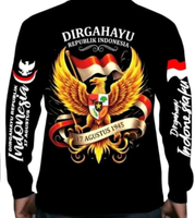 Kaos Dirgahayu Republik Indonesia lengan panjang /T-shirt unisex pria dan wanita sablon DTF rapi dan kuat tahan lama.bahan adem dapat menyerap keringat dan nyaman dipakai