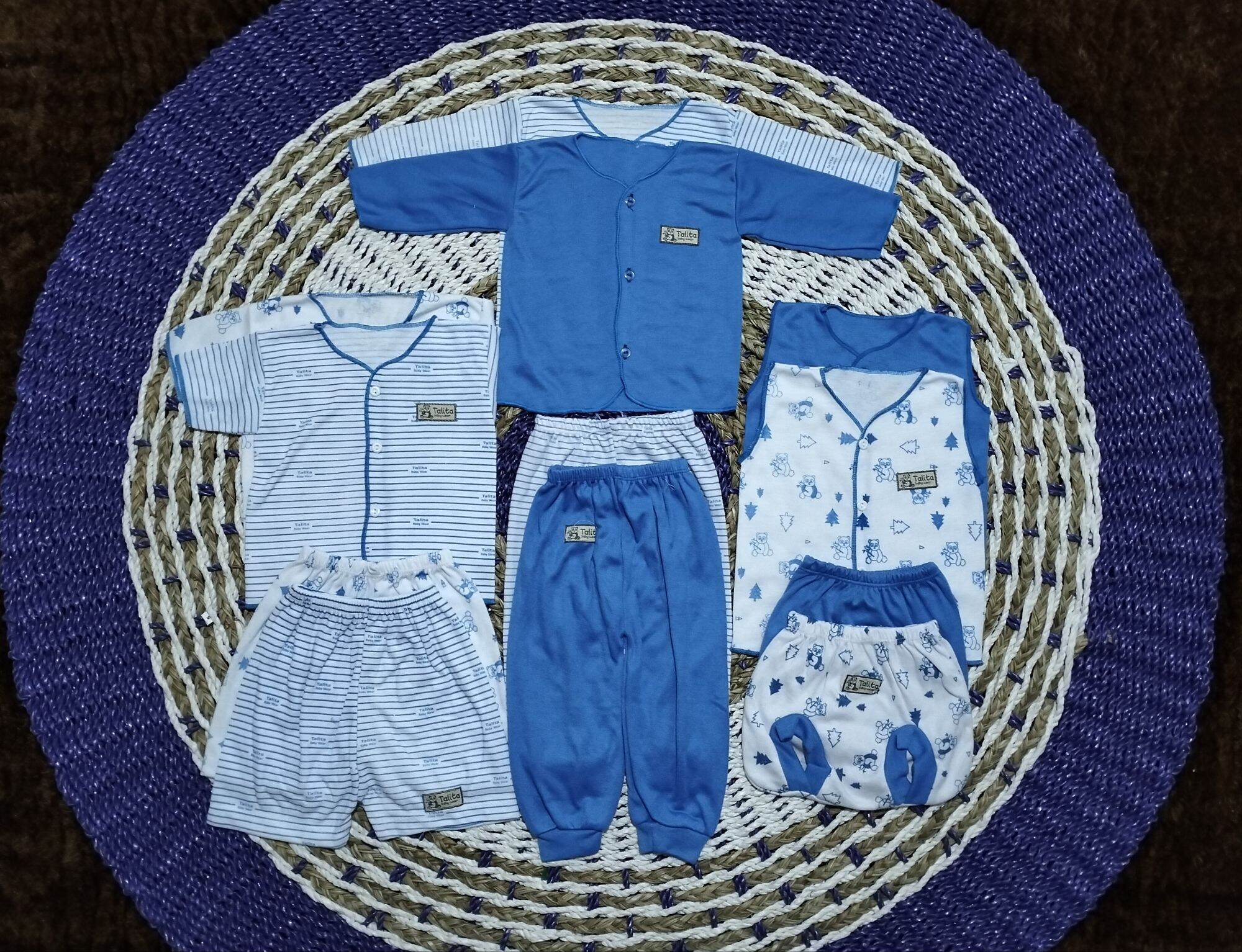 baju set bayi baru lahir 18 Pcs Serian Biru | Lazada Indonesia