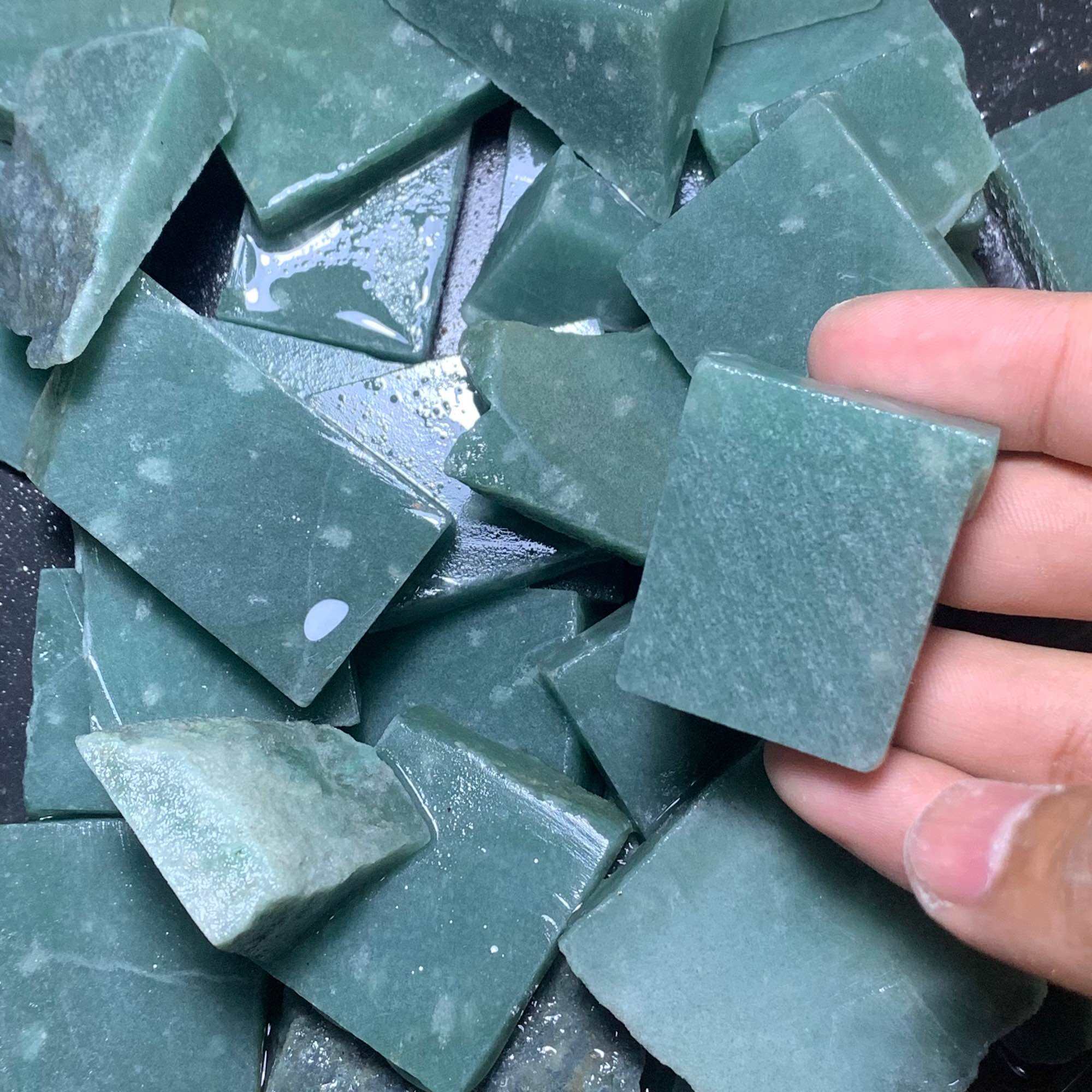 Batu Green Aventurine Super / Bahan Aventurine Green High Quality. 