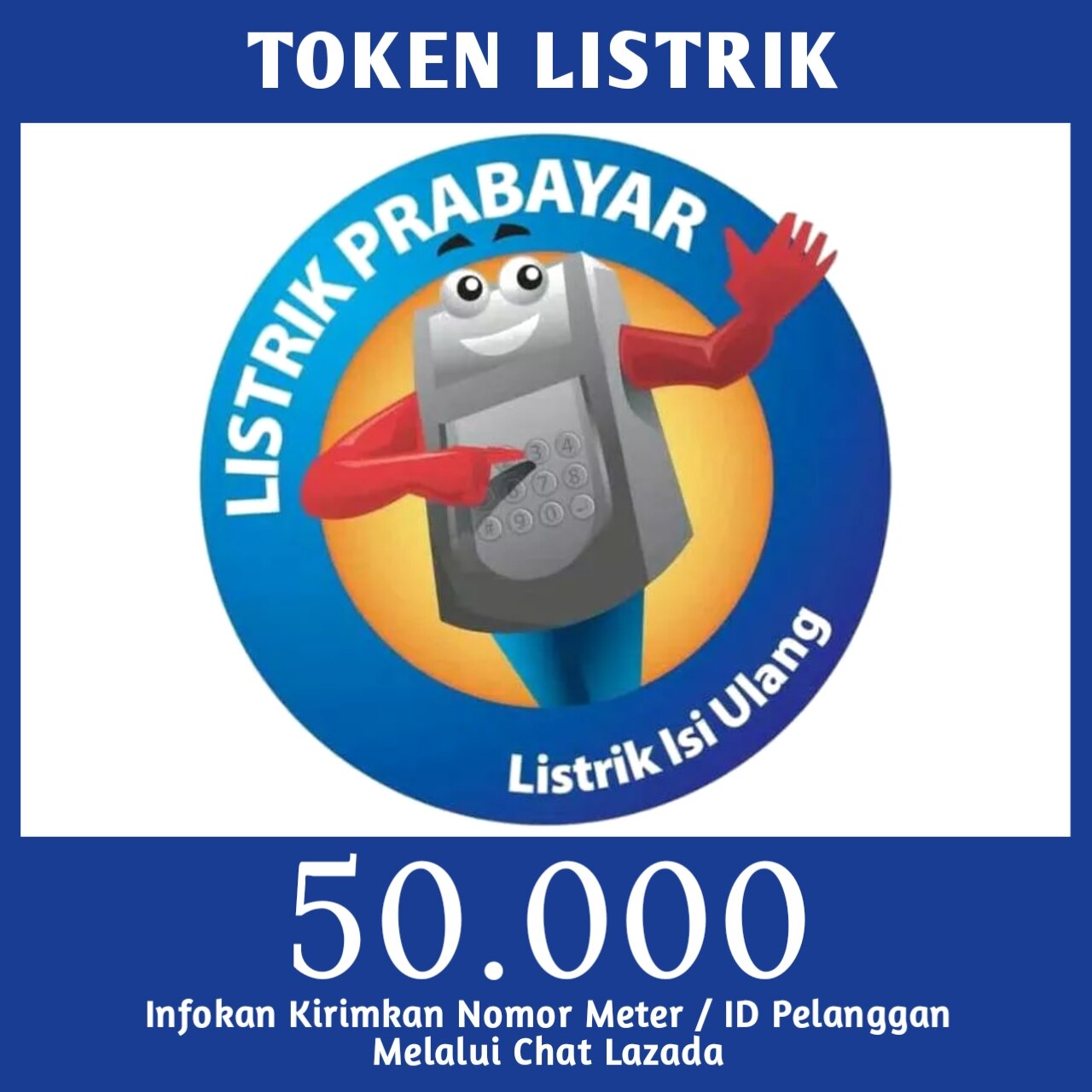 TOKEN LISTRIK PLN 50.000 Ready Bisa Langsung Di Order - Merek Token PLN Harga 57,000 rupiah*Gratis Ongkir