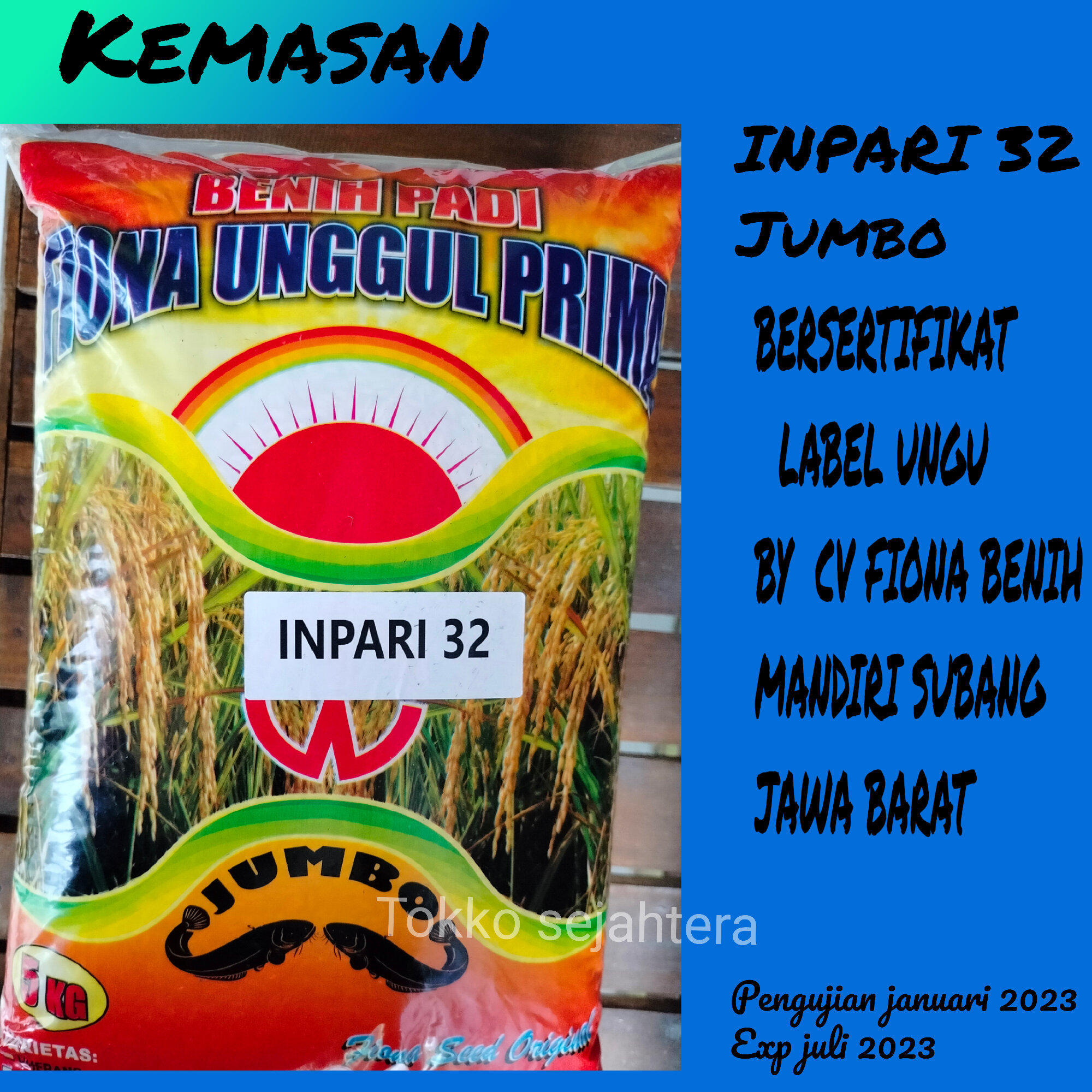 Benih Padi Inpari Jumbo Kg Sertifikasi Label Ungu Lazada Indonesia