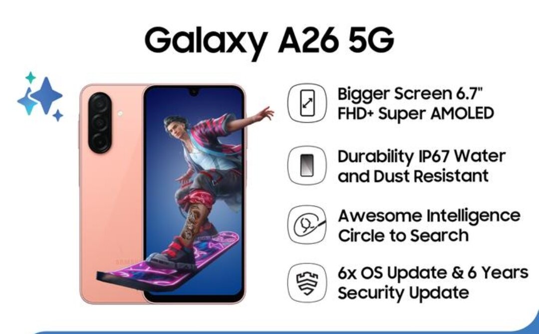 Samsung galaxy A26 5G 8/256 Harga  3,900,000 Ringgit*Penghantaran Percuma