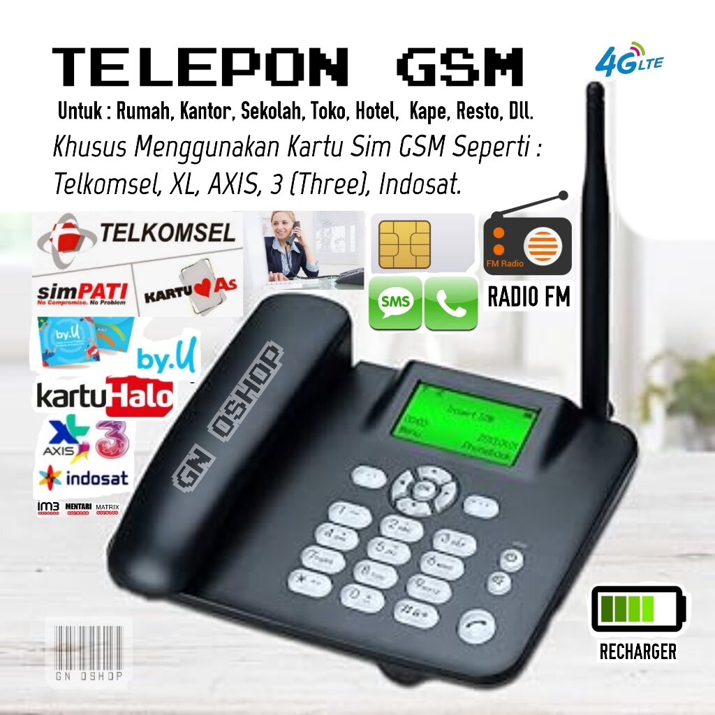 Telepon GSM Rumah Kantor Pesawat Telp Telpon Telephone Phone Sim Card Gsm Fwt Fwp Desk Phone Home Harga 1,299,900 rupiah*Gratis Ongkir