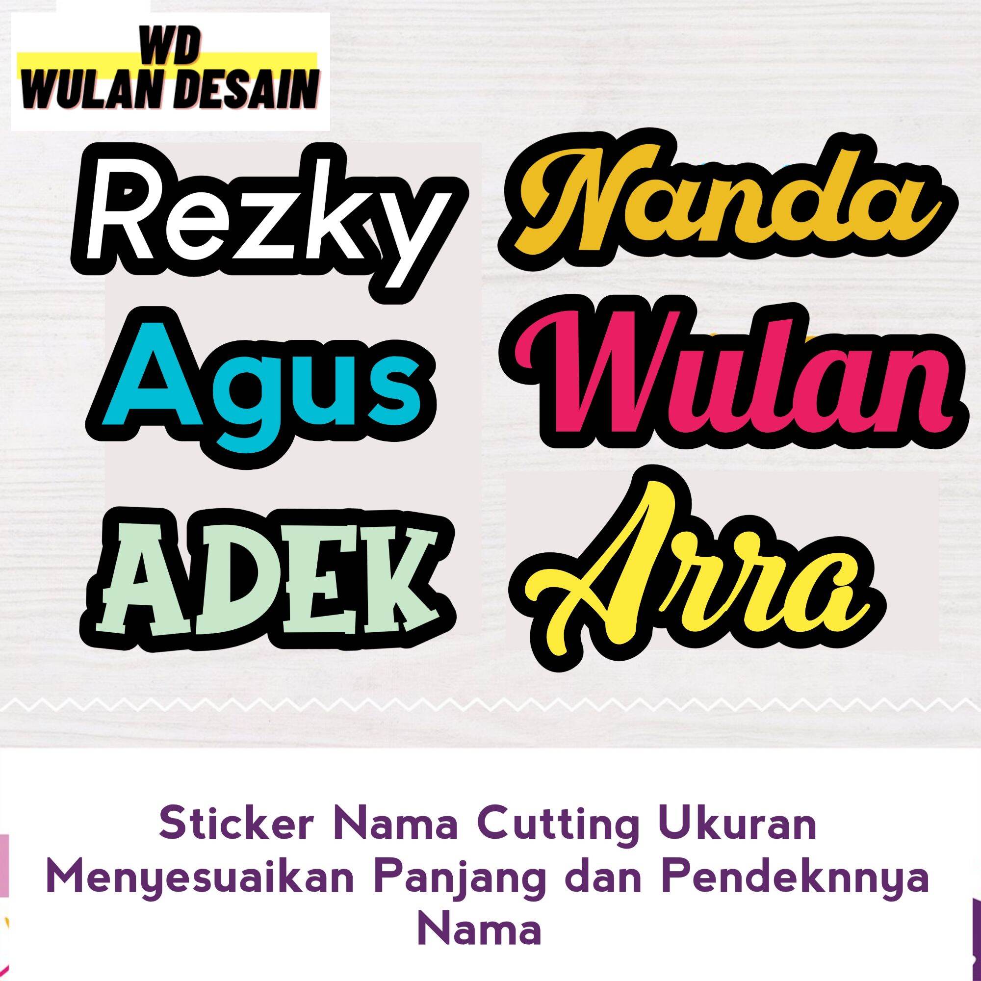 Sticker Nama Custom sesuai bentuk Nama | Lazada Indonesia