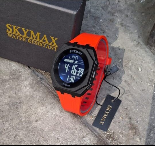 Skymax 3009 wateresis rubber strap men women 46 mm diameter free spare battery Andre What 97