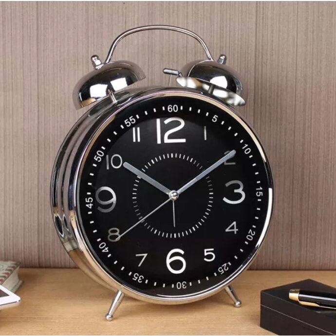 Jam Beker Besar Besi Crhome/Jam Weker Meja Kring Nyaring