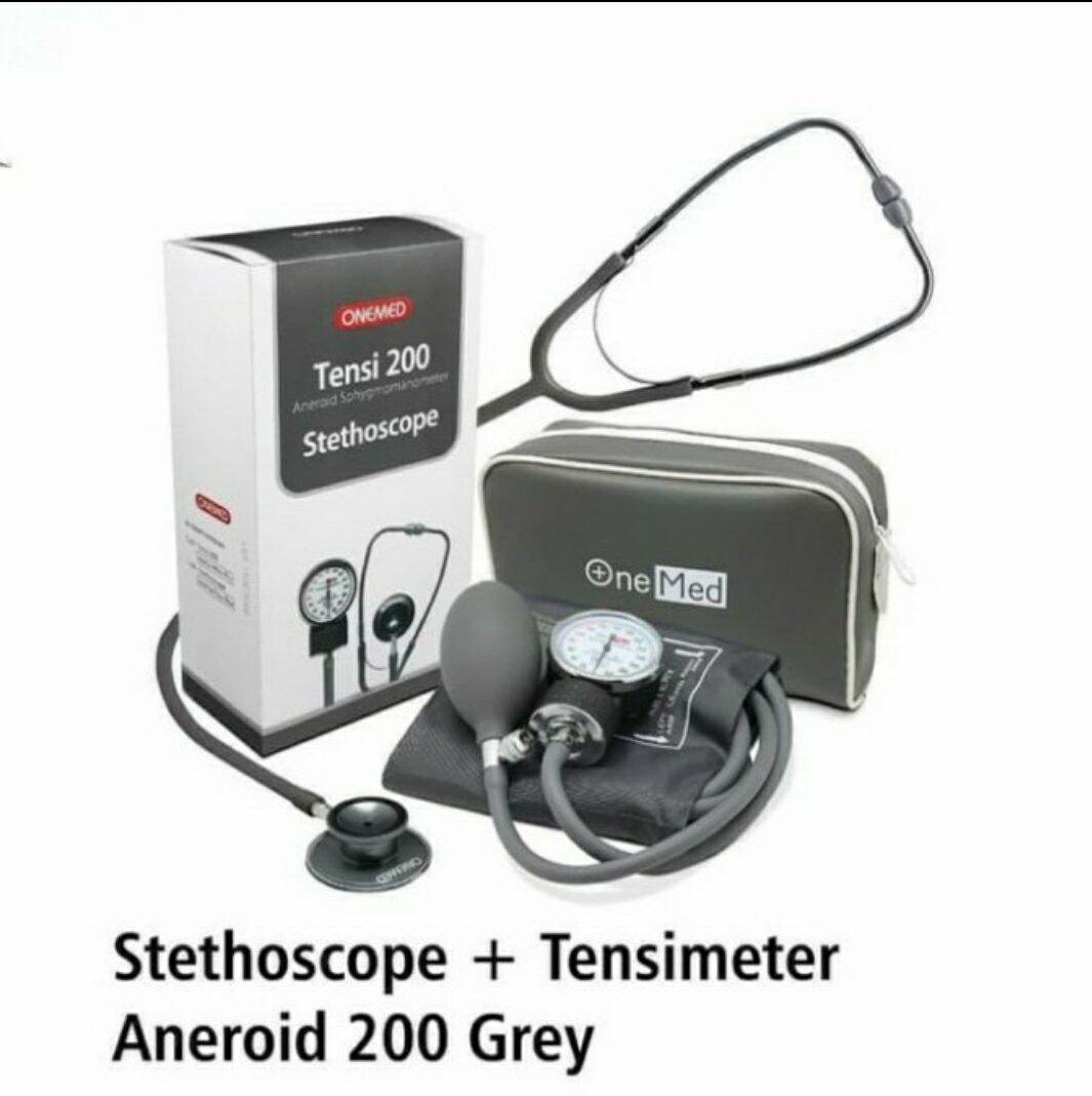 Paket Tensimeter Aneroid 200 + Stetoskop Onemed / Alat Cek Tekanan ...