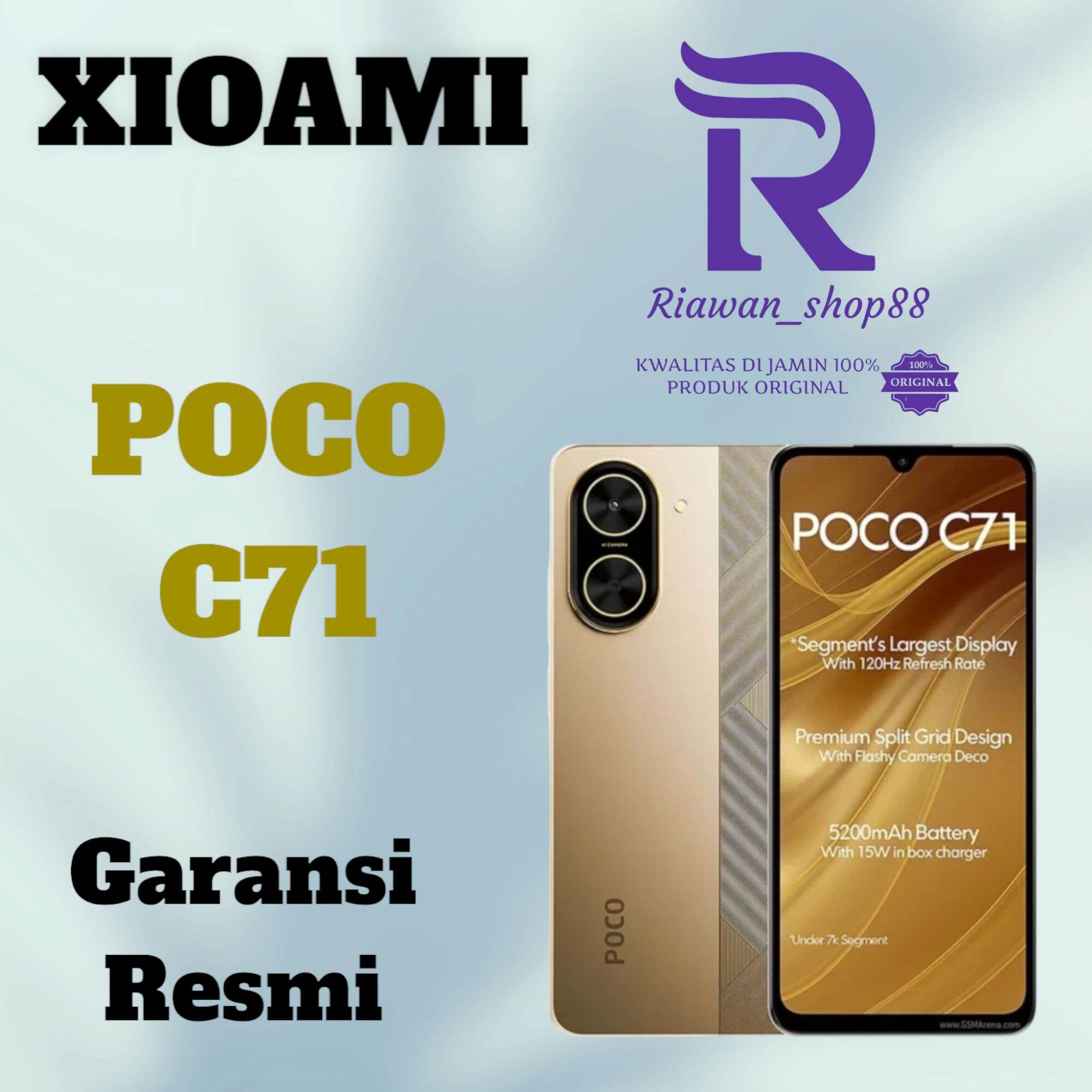 HP Poco C71 4 + 4 /128GB RAM, 32mp Cam, 5200mAh battery, official warranty, registered IMEI Harga  1,175,000 Ringgit*Penghantaran Percuma