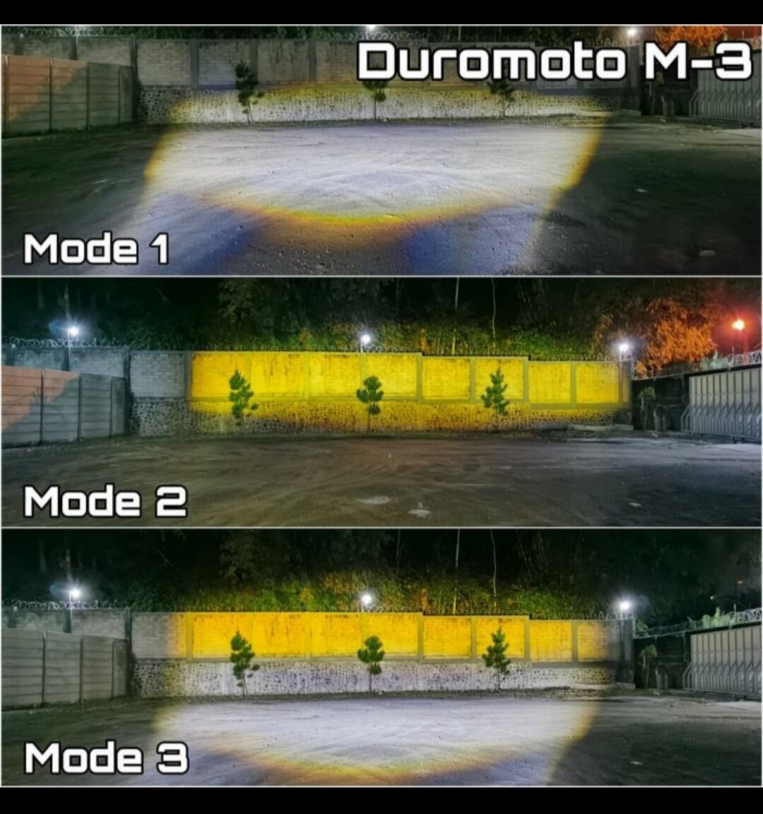 DUROMOTO M3 PRO , LAMPU TAMBAHAN MOTOR DAN MOBIL 2 WARNA. 