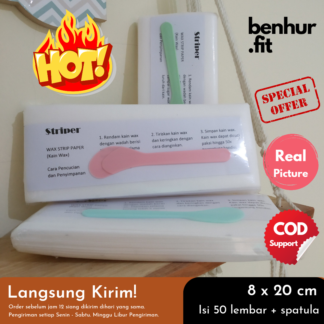 [50 Lembar] Kain Wax / Kertas Waxing / Waxing Strip / Reusable / Free 1