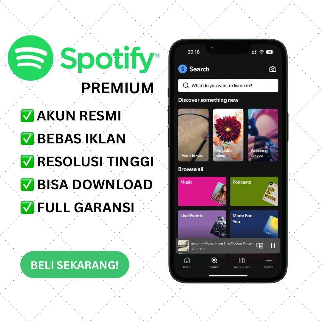 Spotify Premium 1 month & 3 month warranty Harga 15,000 rupiah*Gratis Ongkir