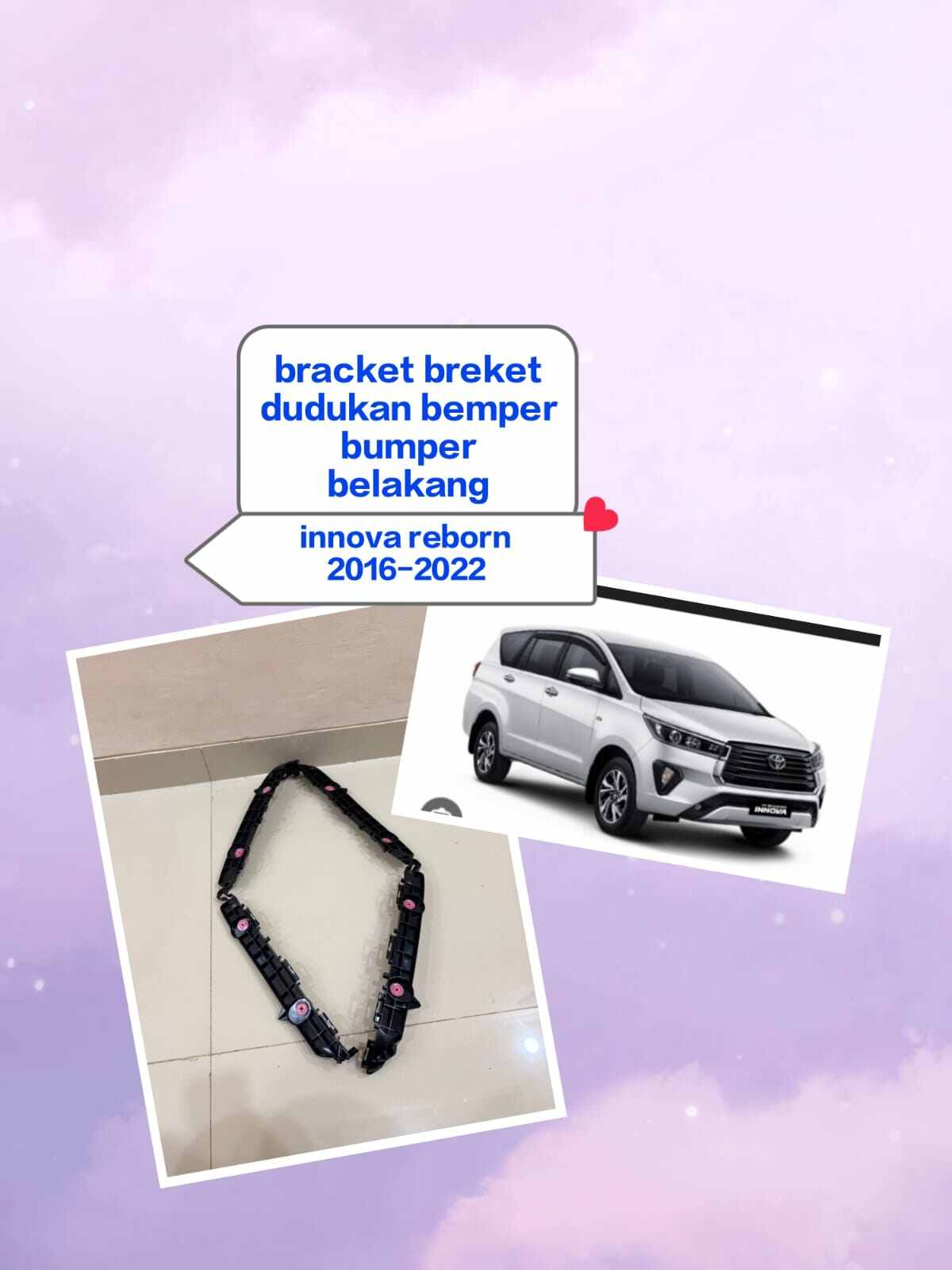Unit price rear bumper bumper bracket bracket Toyota Innova reborn 2016-2022 Harga 75,000 rupiah*Gratis Ongkir