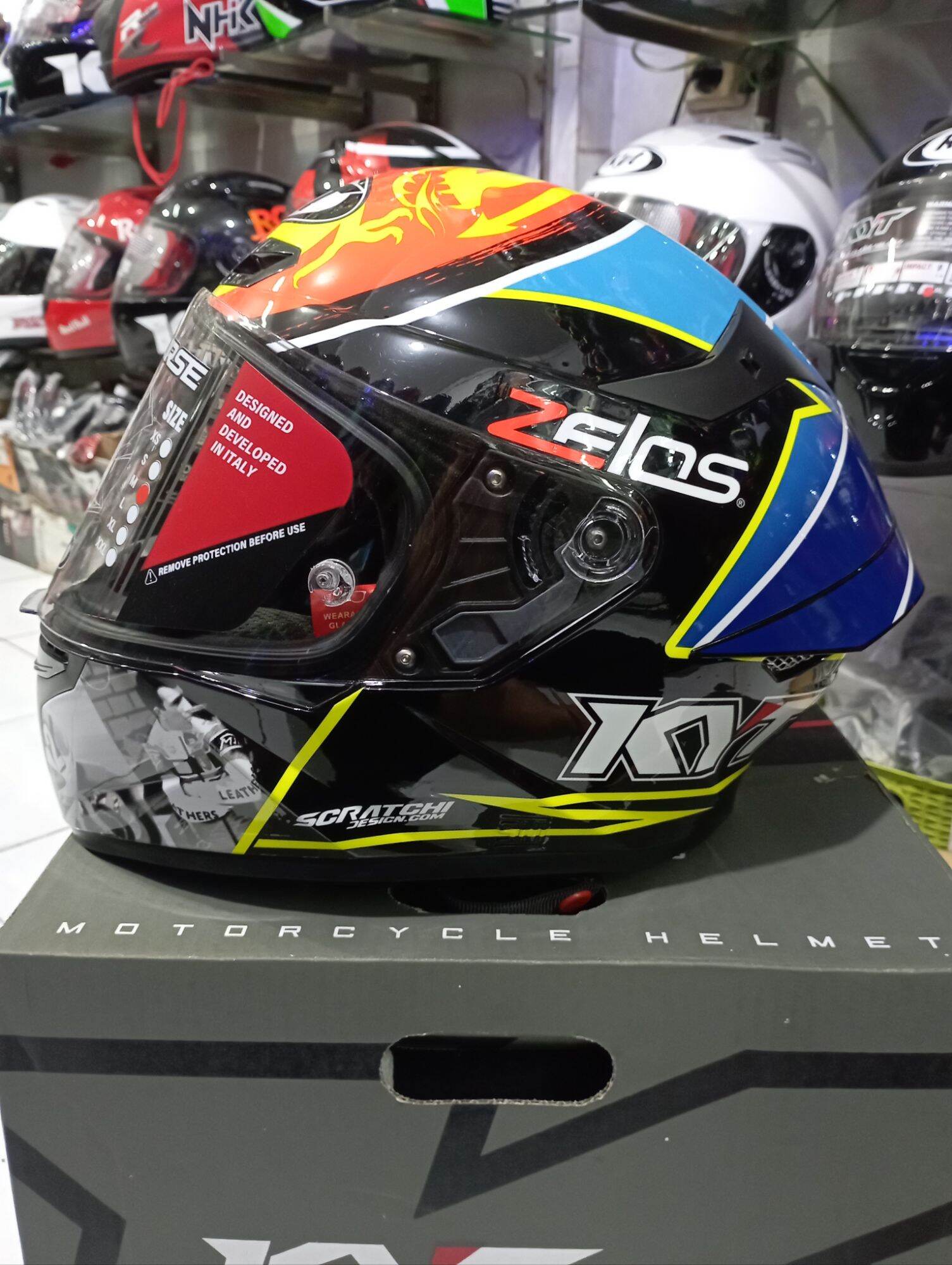 HELM KYT TT COURSE MOTIF SIMONE XAVIER ORIGINAL SNI DOT FULLFACE Harga 1,670,000 rupiah*Gratis Ongkir