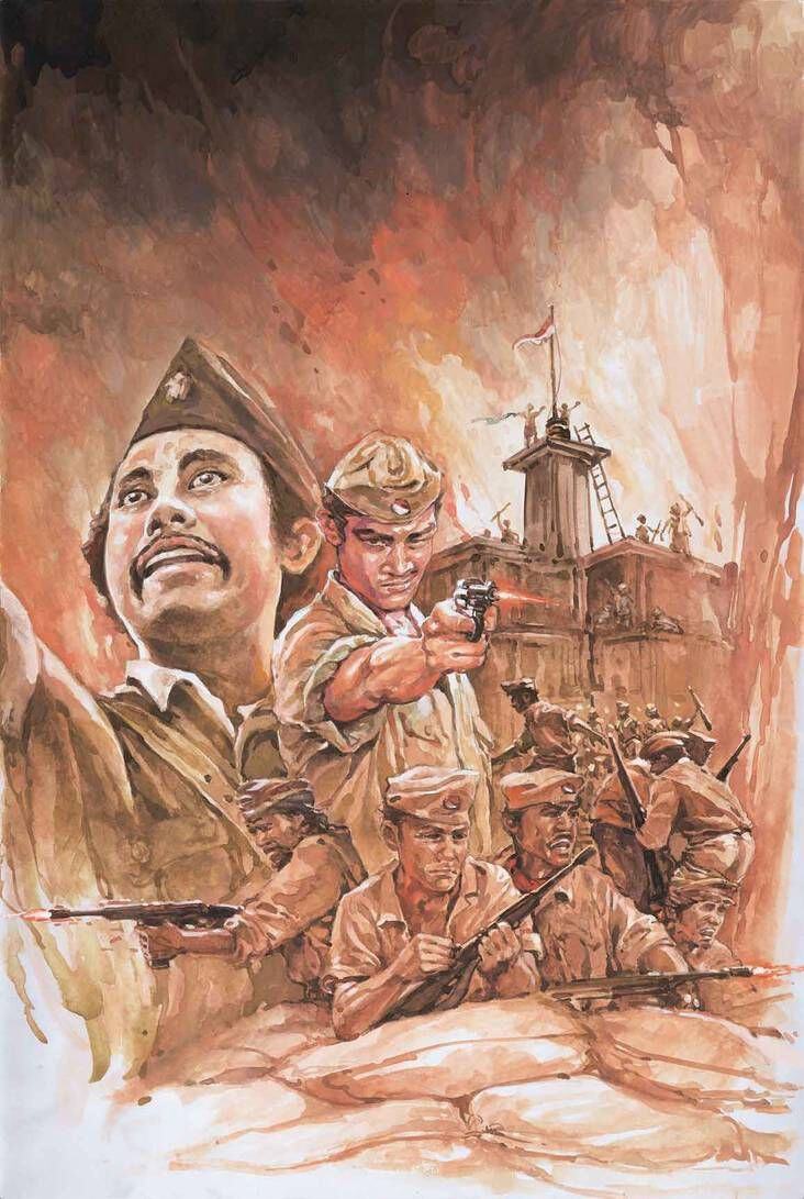 Hiasan dinding cetak gambar lukisan pahlawan Nasional Indonesia plus