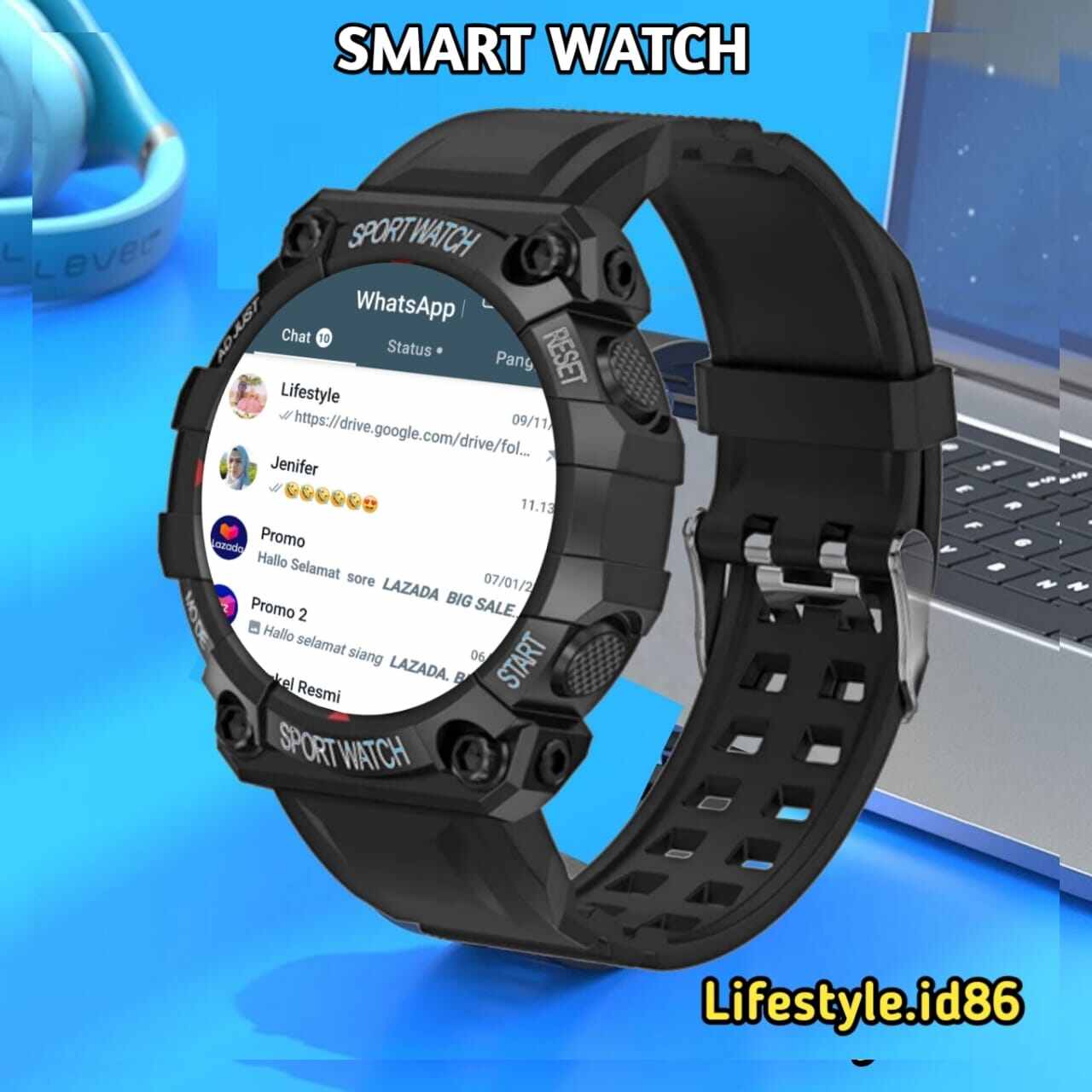 Cellphone Watch ✅ Waterproof Smartwatch Sports Bluetooth Heart Rate Tracker Health Monitor Smart Watch Imo Android Ios Harga 88,000 rupiah*Gratis Ongkir
