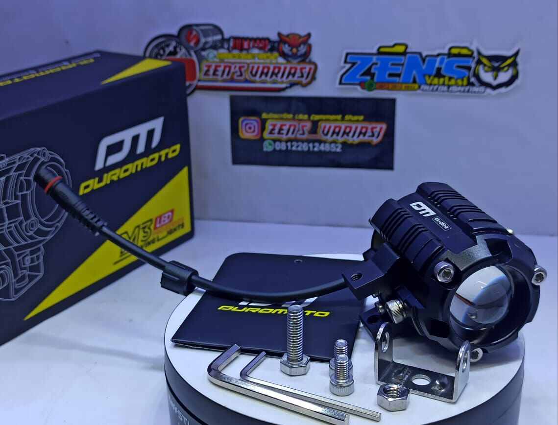 DUROMOTO M3 PRO , LAMPU TAMBAHAN MOTOR DAN MOBIL 2 WARNA. 