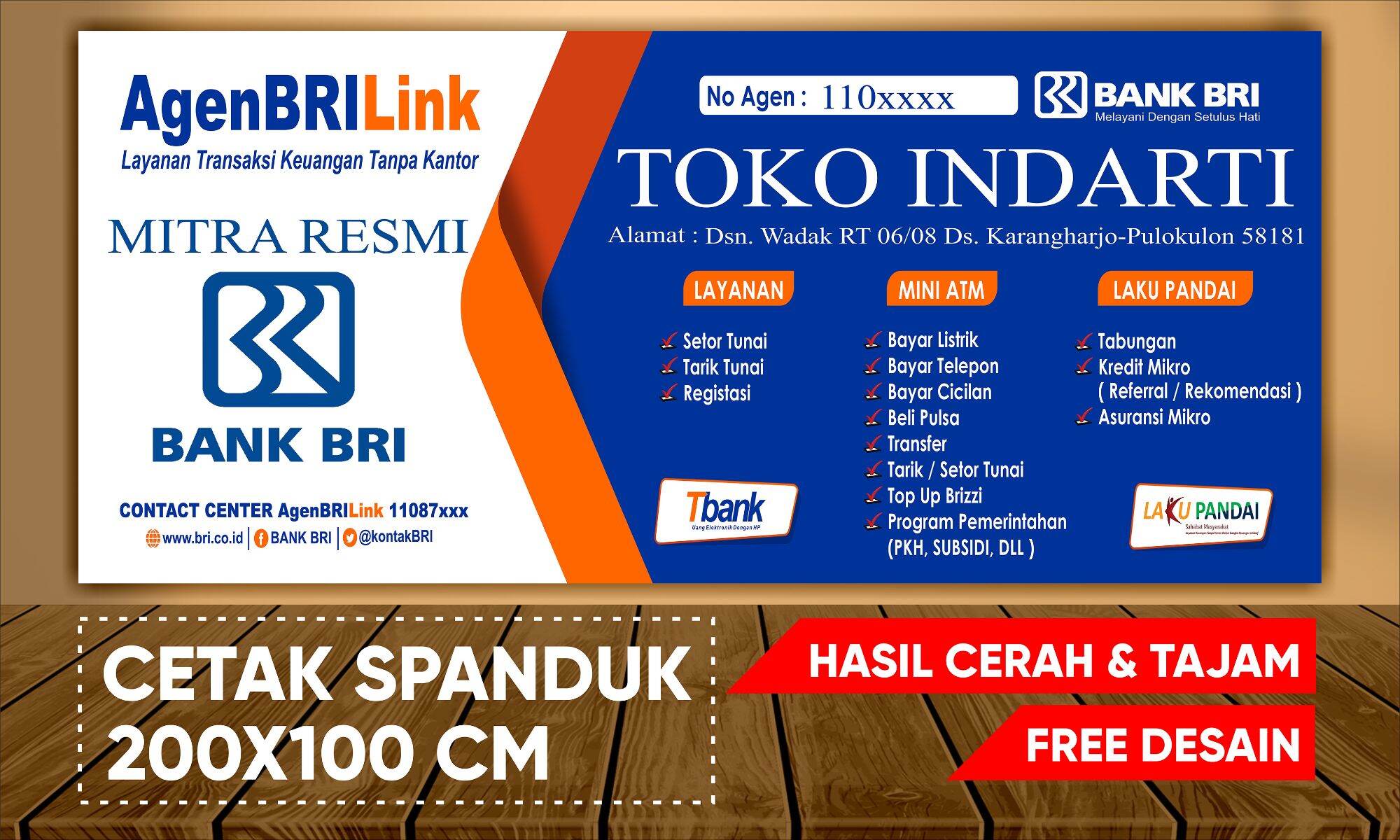 Spanduk Agen BRI Link | Lazada Indonesia