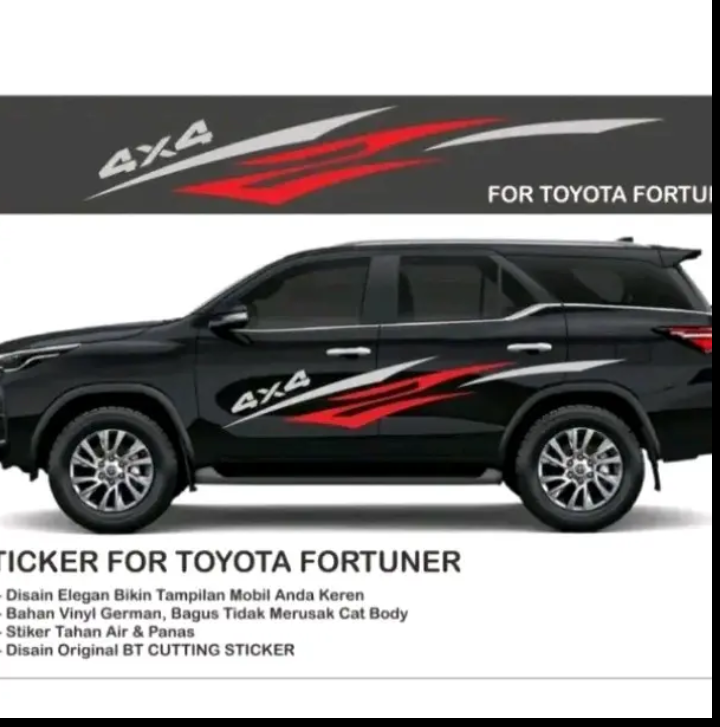stiker cutting mobil Toyota Fortuner Pajero sport terios rush terbaru Harga 91,000 rupiah*Gratis Ongkir