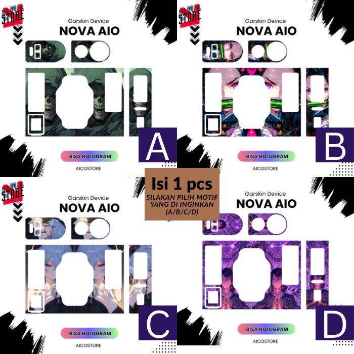 Hans Project - Garskin Sticker Cutting Nova Aio Full Body Hologram & Non-Hologram Can Be Customized Harga 45,000 rupiah*Gratis Ongkir