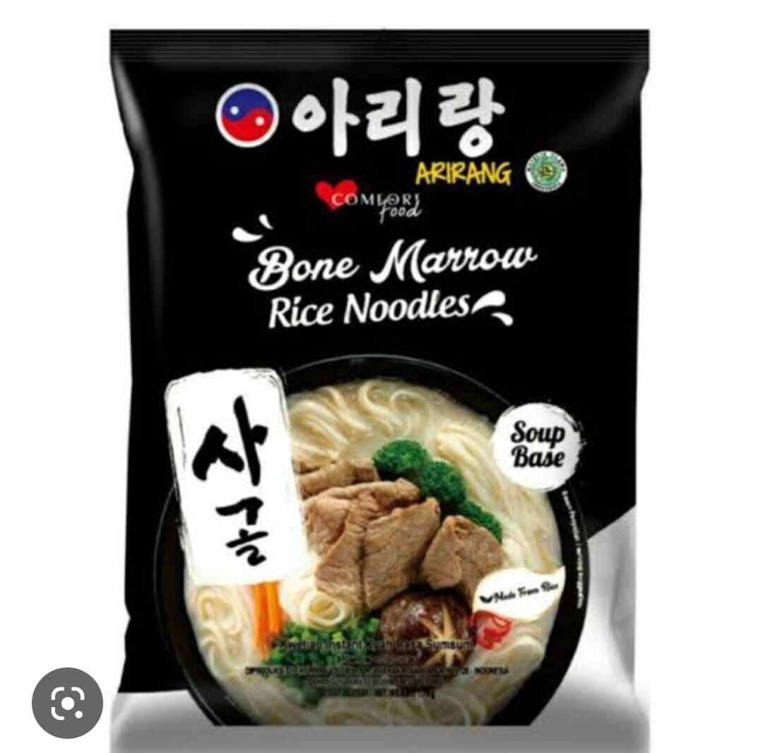 Mi korea Arirang Rice Noodle kuah putih ( bungkus hitam ) Lazada