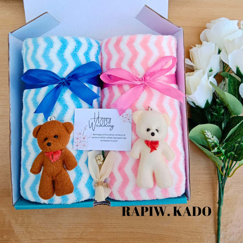 Hampers Pernikahan Handuk Couple Jumbo 70 * 140 | Kado Pernikahan Handuk pernikahan