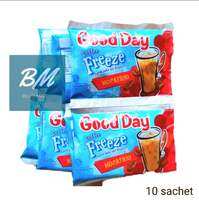 Good Day Freeze 1 Renceng 10 Sachet Mocafrio Hazelnut Macchiato Choco Orange Cookies and Cream